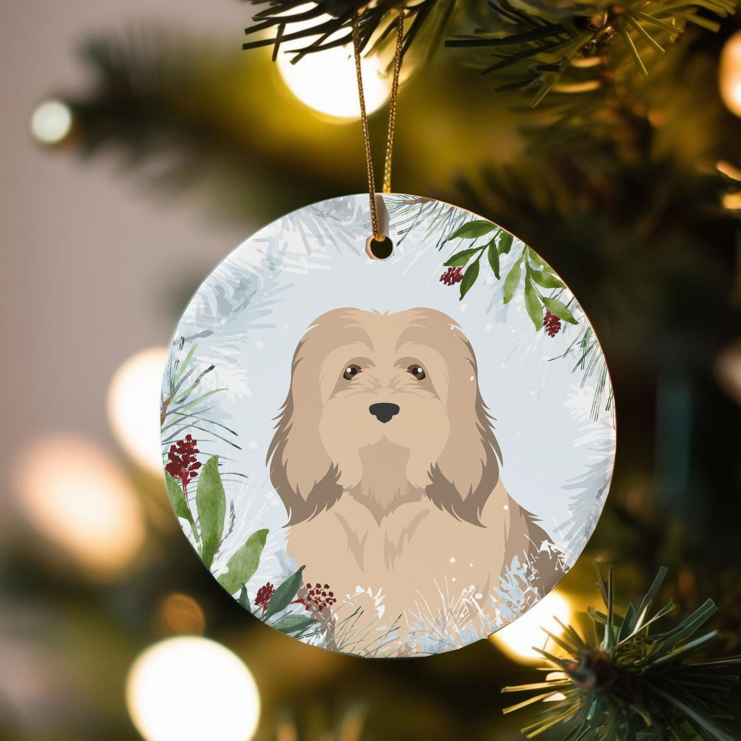 Havanese Dog Ceramic Christmas Ornaments