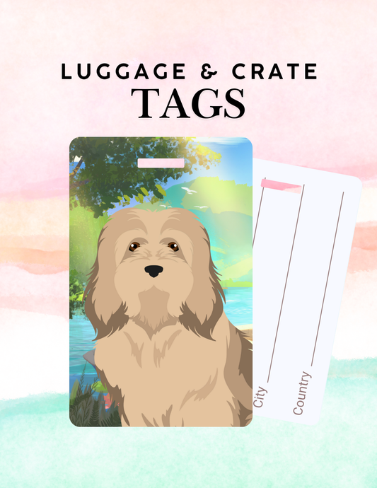 Havanese Dog Metal Luggage/ Crate Tag