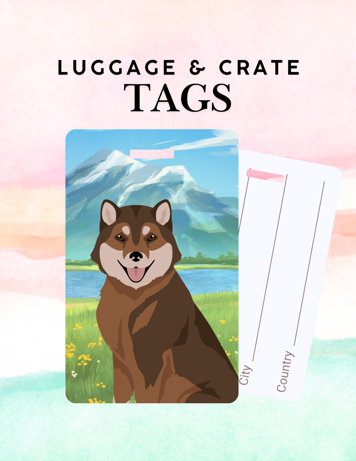 Hokkaido Dog Metal Luggage/ Crate Tag