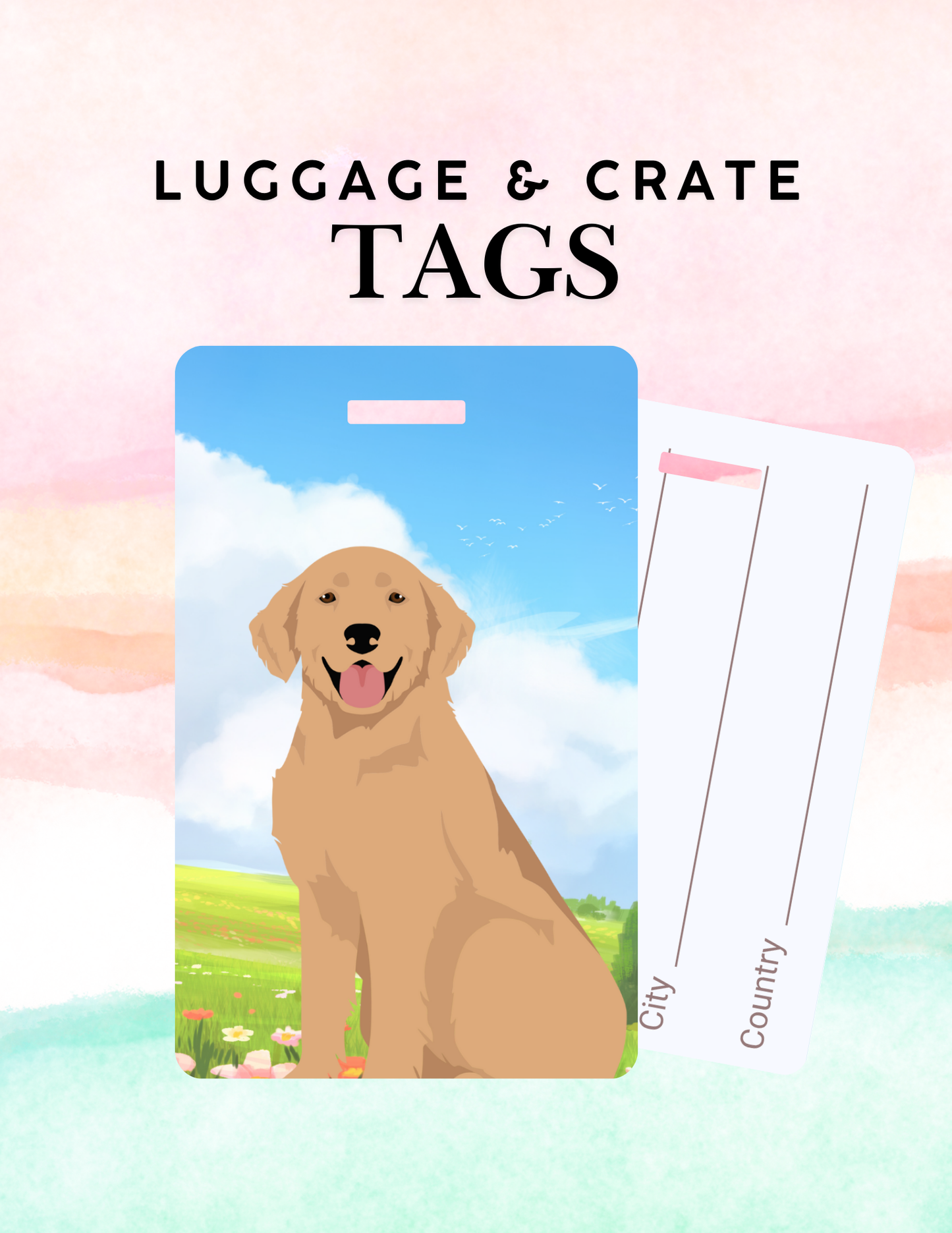 Hovawart Dog Metal Luggage/ Crate Tag