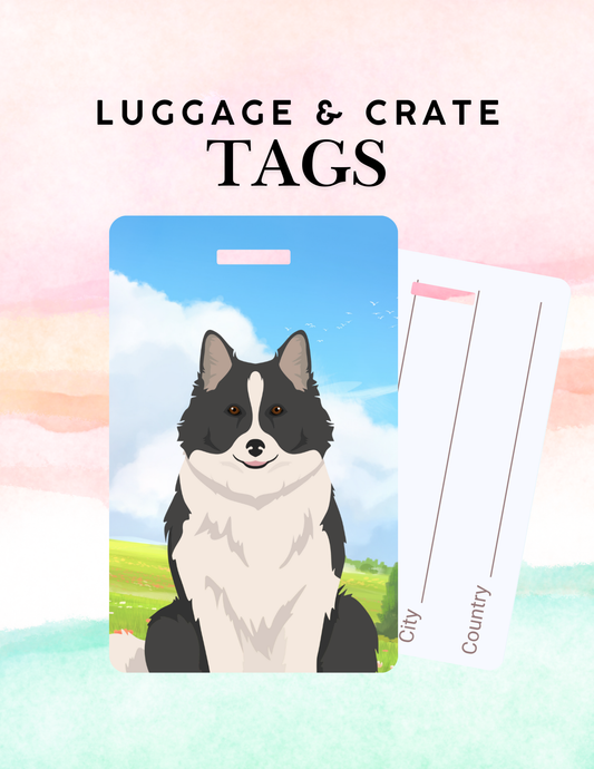 Icelandic Sheepdog Dog Metal Luggage/ Crate Tag