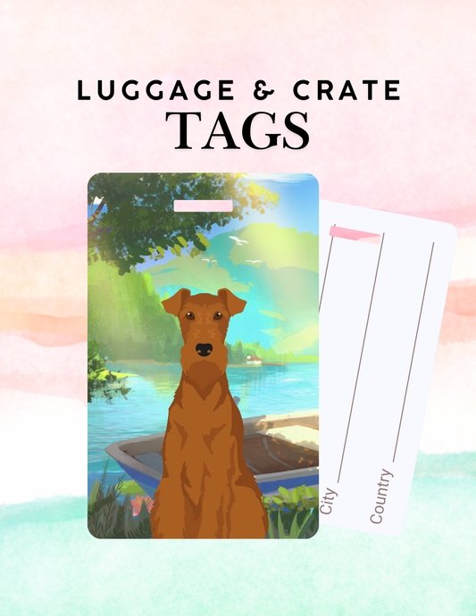 Irish Terrier Dog Metal Luggage/ Crate Tag