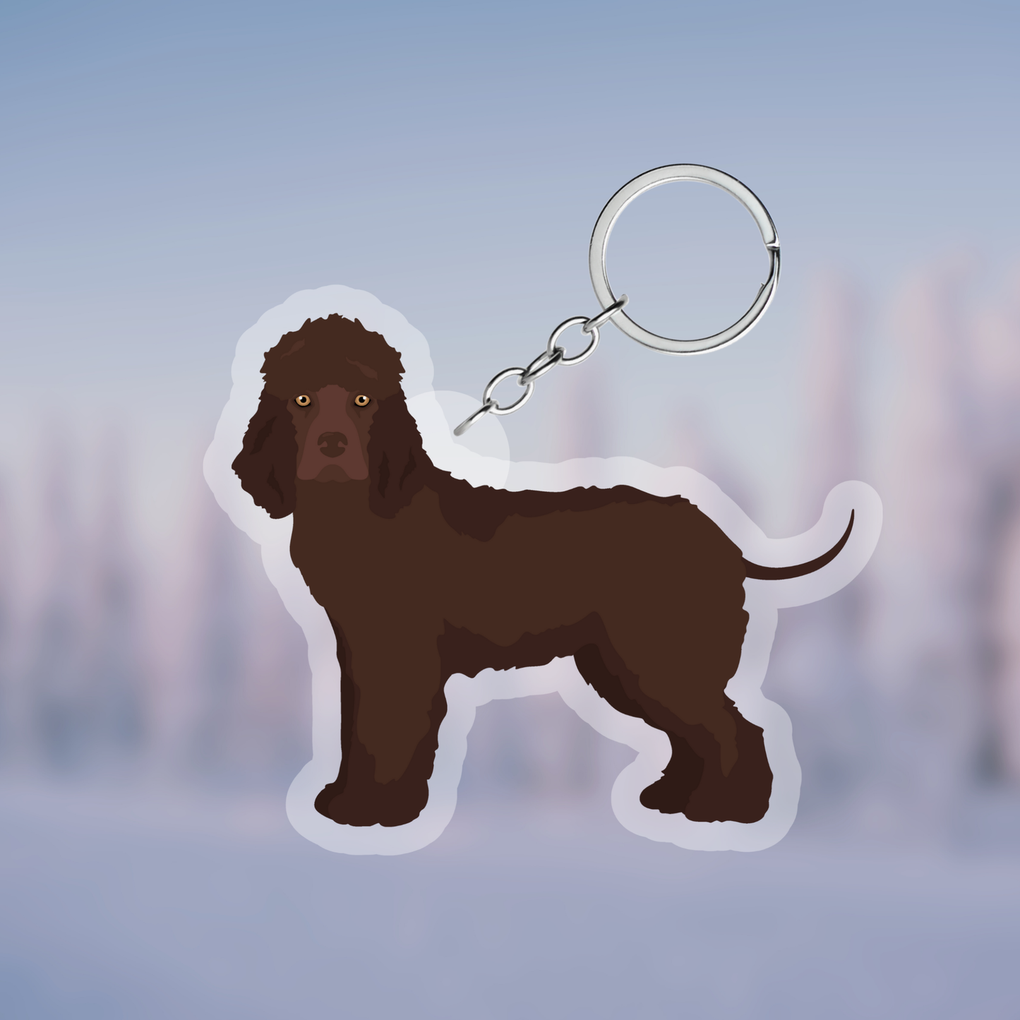 Irish Water Spaniel Dog 2.5in Acrylic Keychain