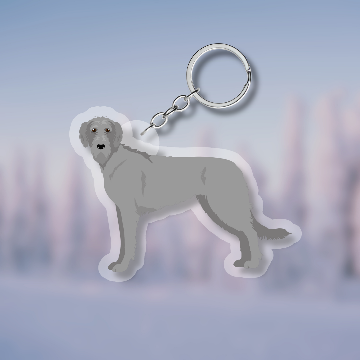 Irish Wolfhound Dog 2.5in Acrylic Keychain