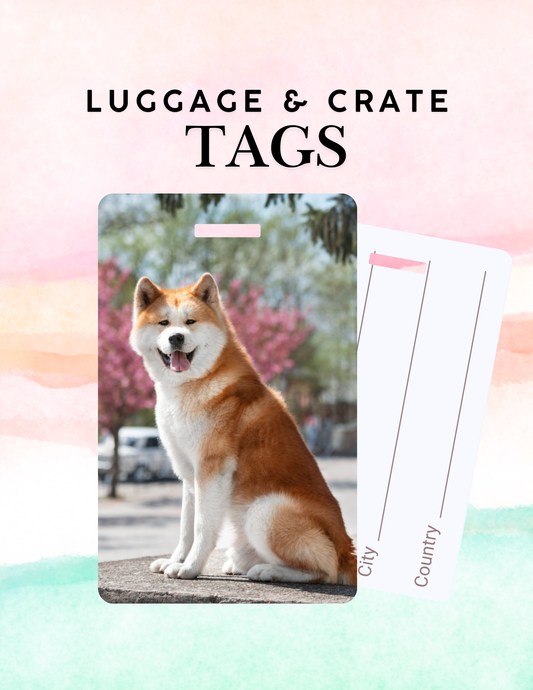 Japanese Akita Dog Metal Luggage/ Crate Tag
