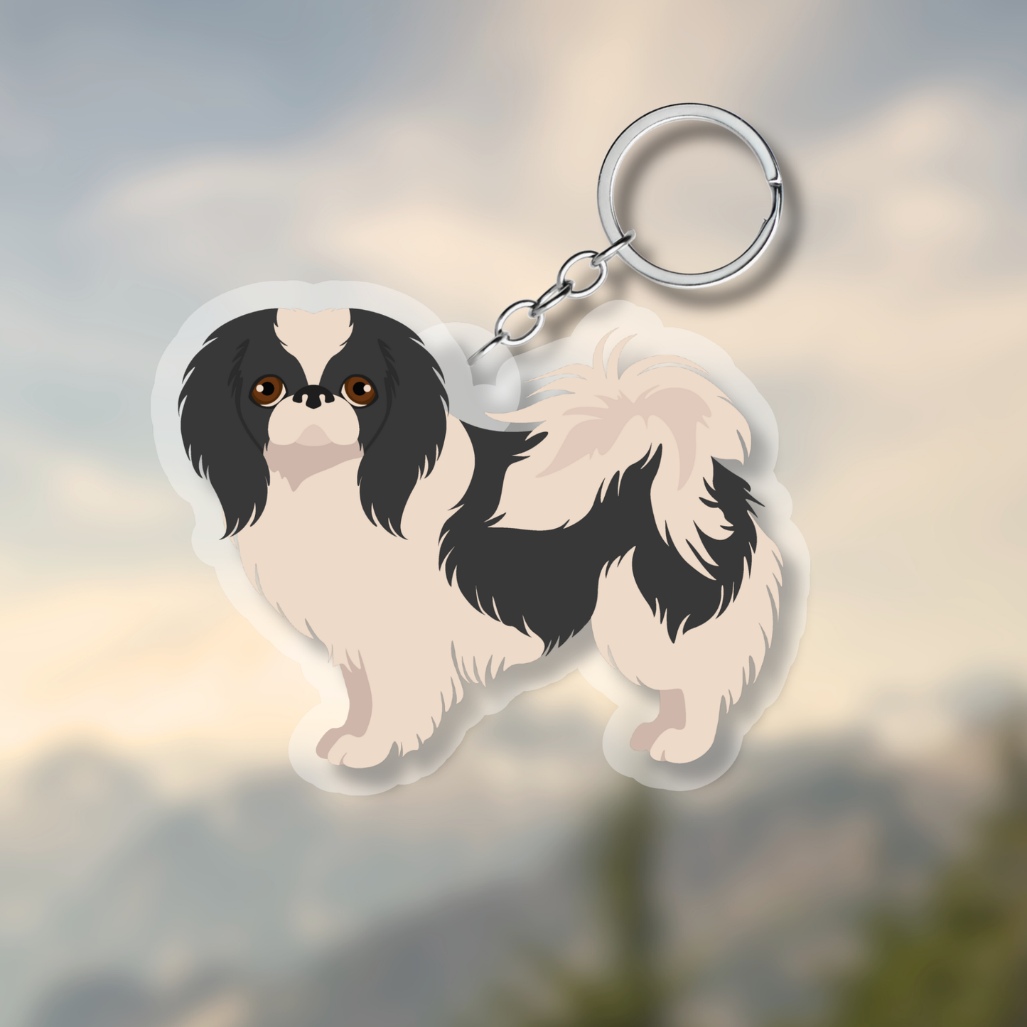 Japanese Chin Dog 2.5in Acrylic Keychain