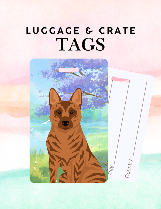 Kai Ken Dog Metal Luggage/ Crate Tag