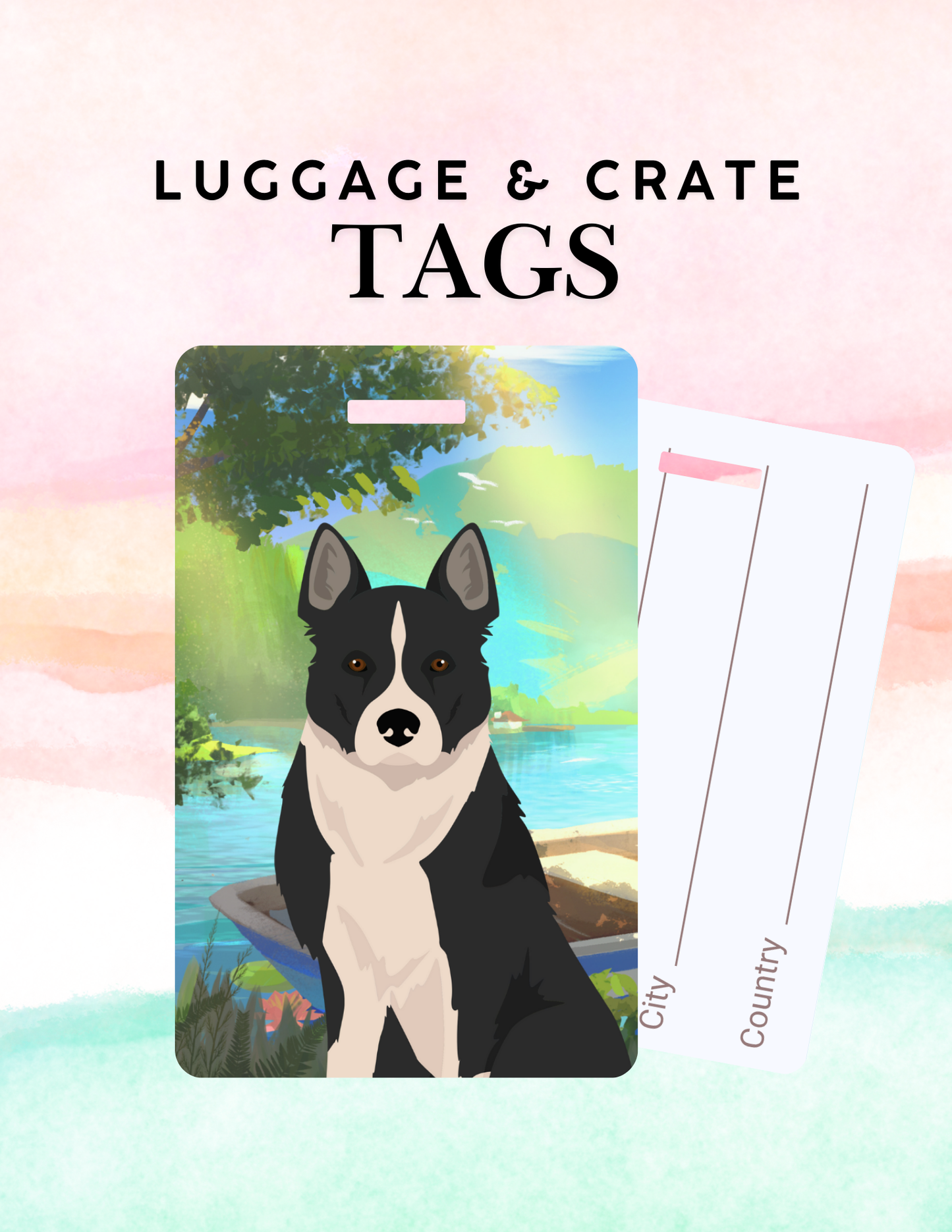 Karelian Bear Dog Dog Metal Luggage/ Crate Tag