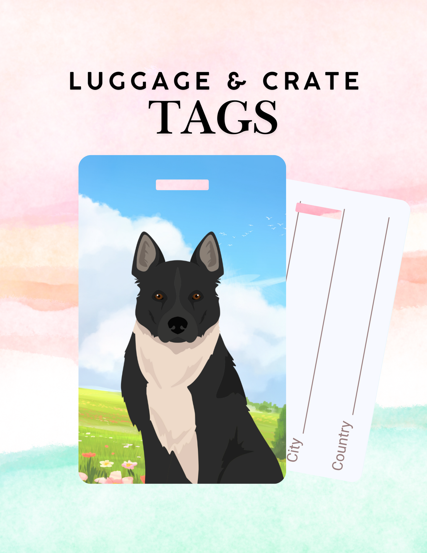 Karelian Bear Dog Dog Metal Luggage/ Crate Tag
