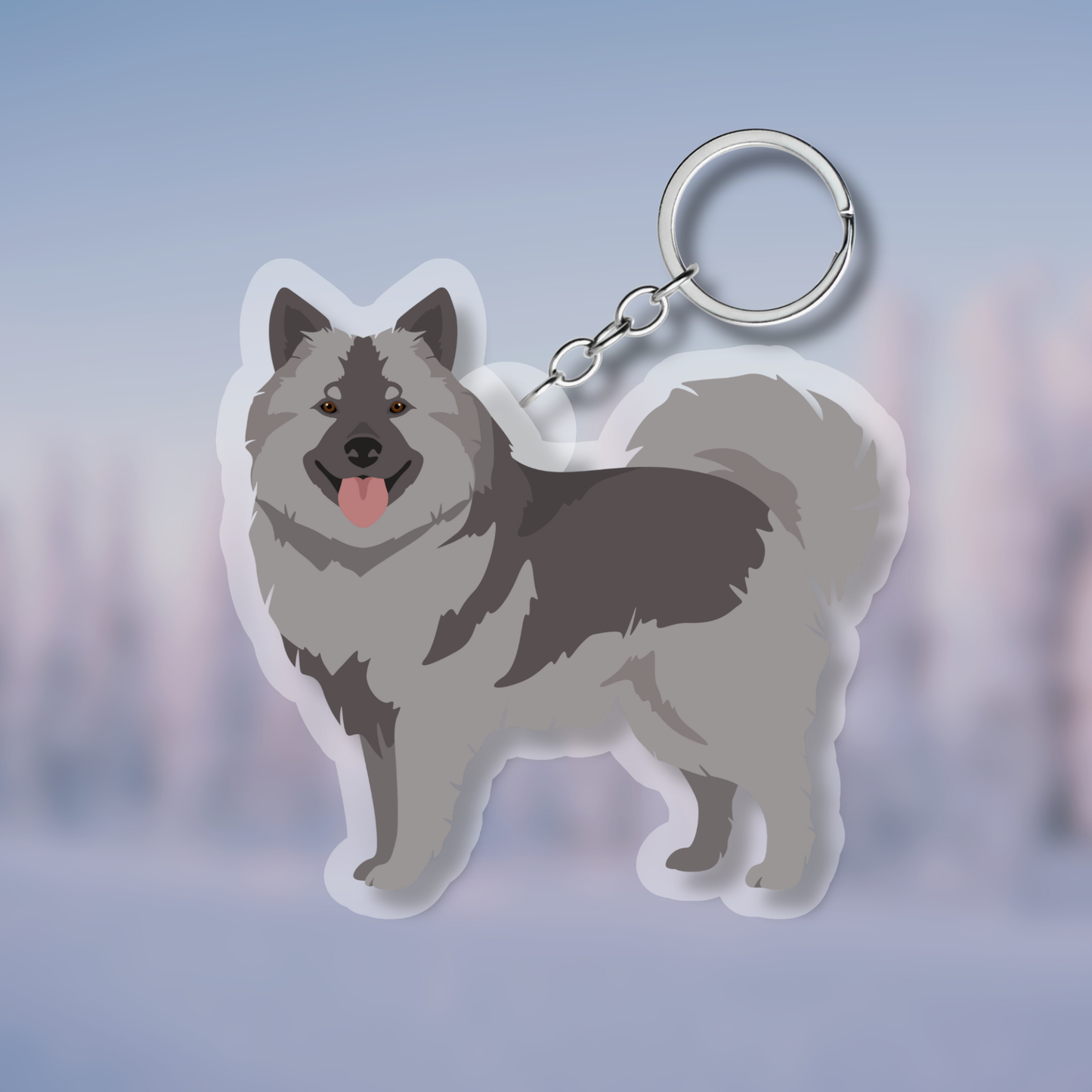 Keeshond Dog 2.5in Acrylic Keychain