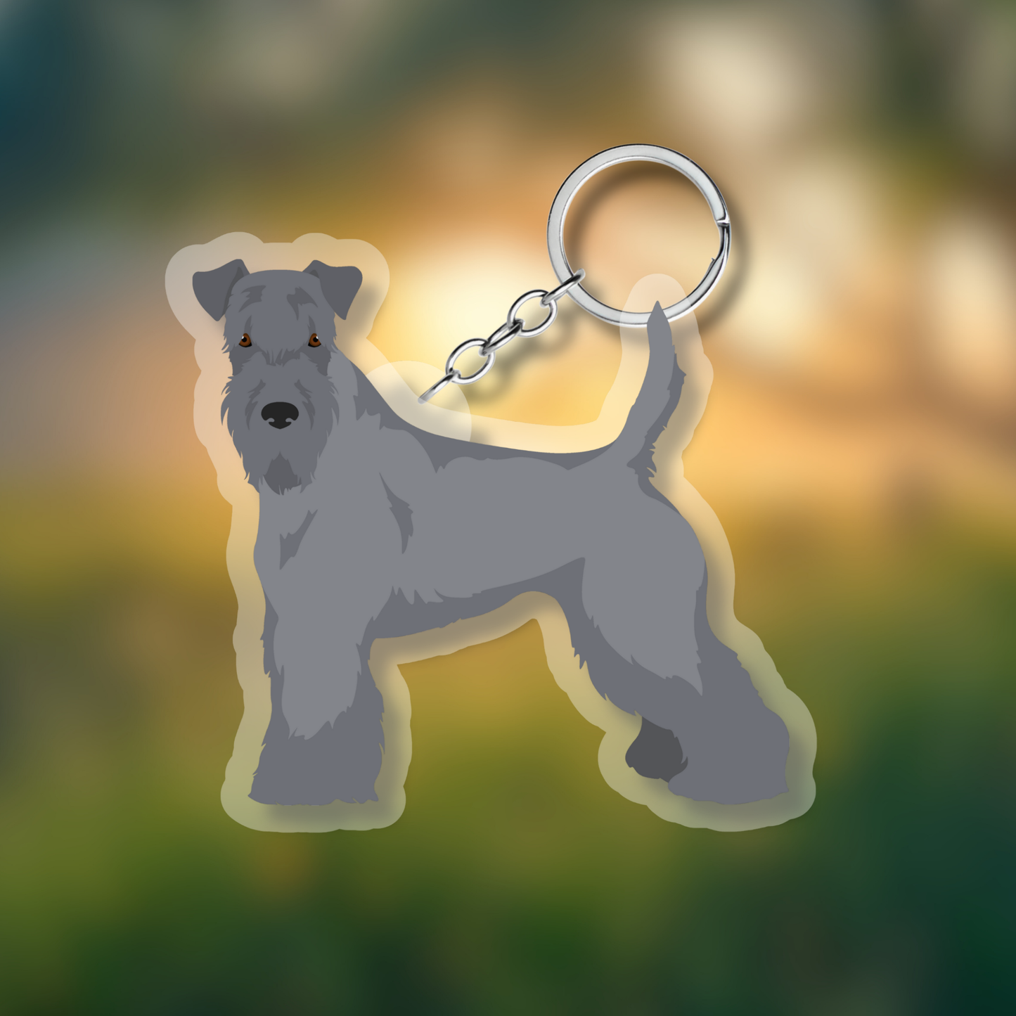 Kerry Blue Terrier Dog 2.5in Acrylic Keychain