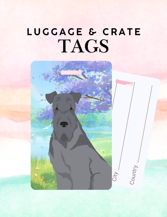Kerry Blue Terrier Dog Metal Luggage/ Crate Tag