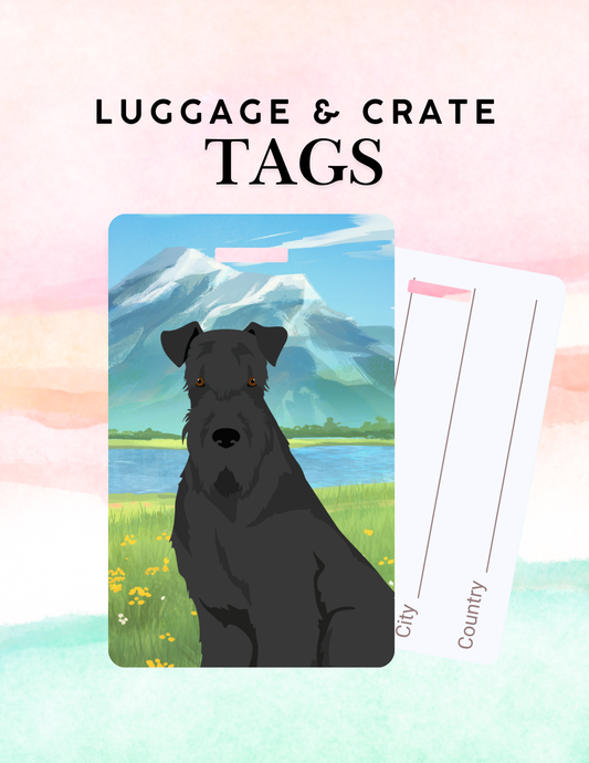 Kerry Blue Terrier Dog Metal Luggage/ Crate Tag