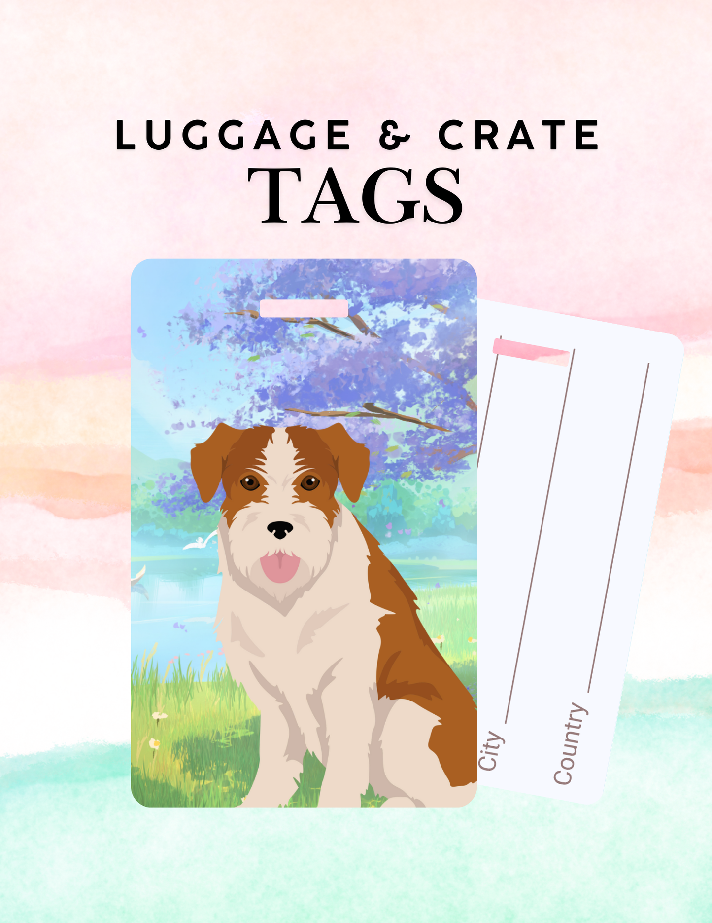 Kromfohrlander Dog Metal Luggage/ Crate Tag