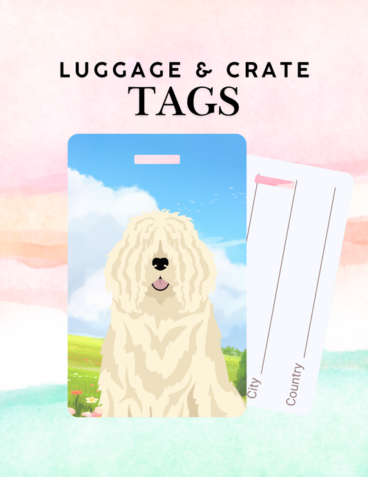 Komondor Metal Luggage/ Crate Tag