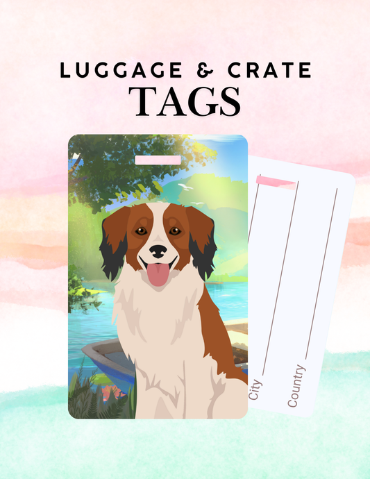 Kooikerhondje Metal Luggage/ Crate Tag