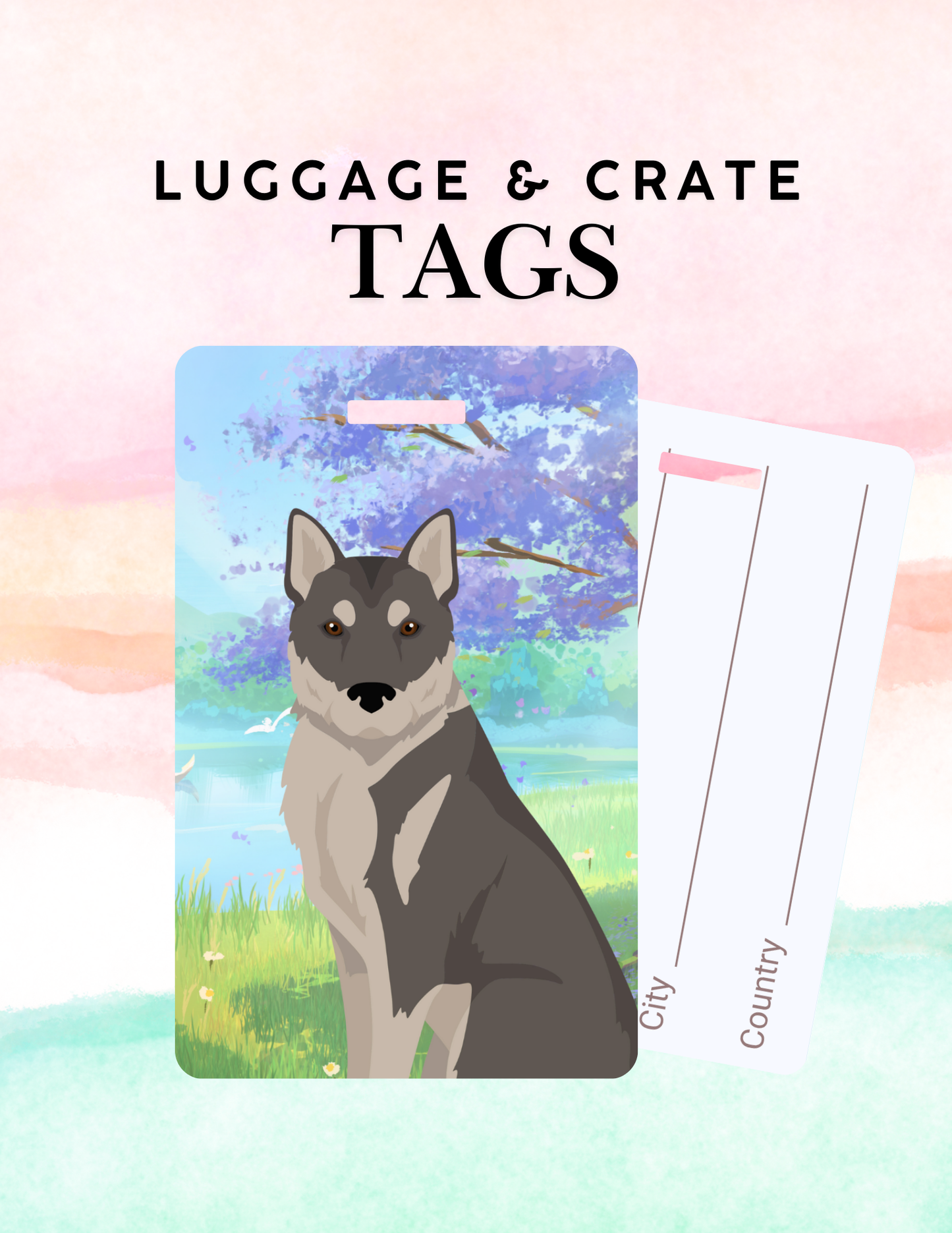 Korean Jindo Metal Luggage/ Crate Tag