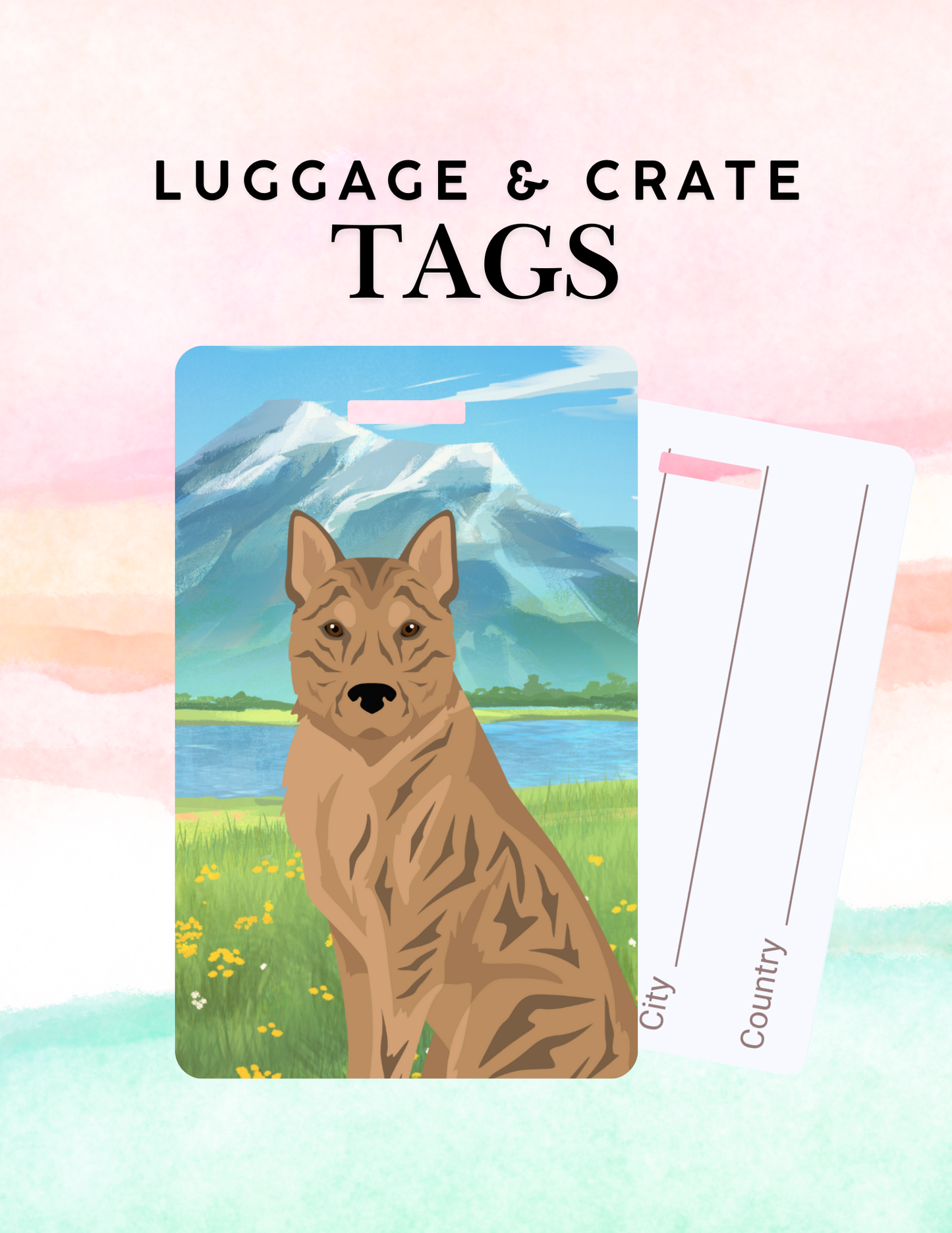 Korean Jindo Metal Luggage/ Crate Tag