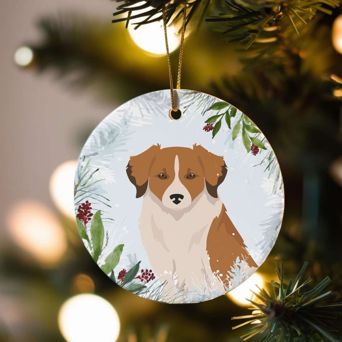 Kromfohrlander Dog Ceramic Christmas Ornaments