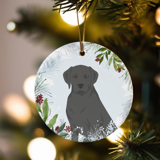 Labrador Retriever Dog Ceramic Christmas Ornaments