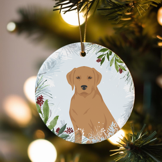 Labrador Retriever Dog Ceramic Christmas Ornaments