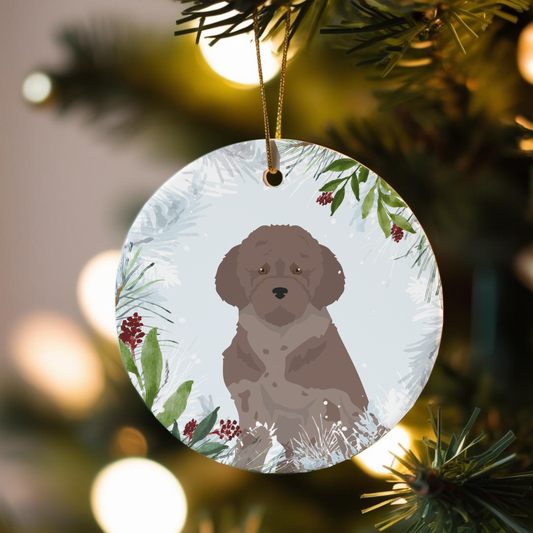 Lagotto Romagnolo Dog Ceramic Christmas Ornaments