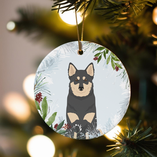 Lapponian Herder Dog Ceramic Christmas Ornaments