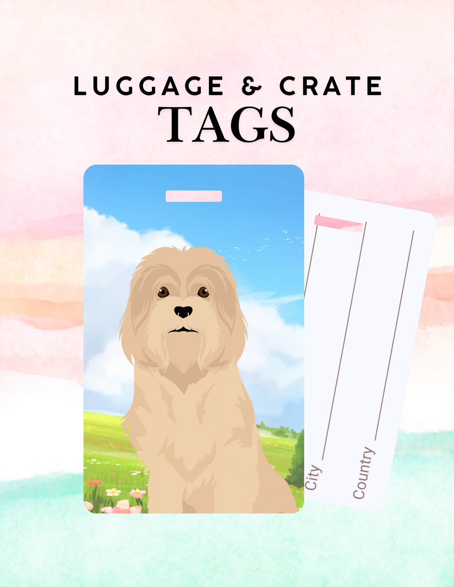 Lowchen Metal Luggage/ Crate Tag