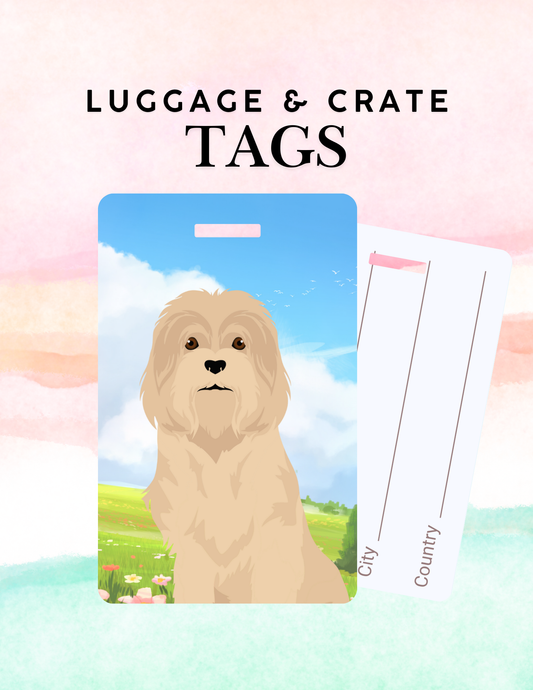 Lowchen Metal Luggage/ Crate Tag