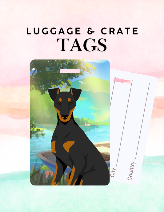 Manchester Terrier Metal Luggage/ Crate Tag