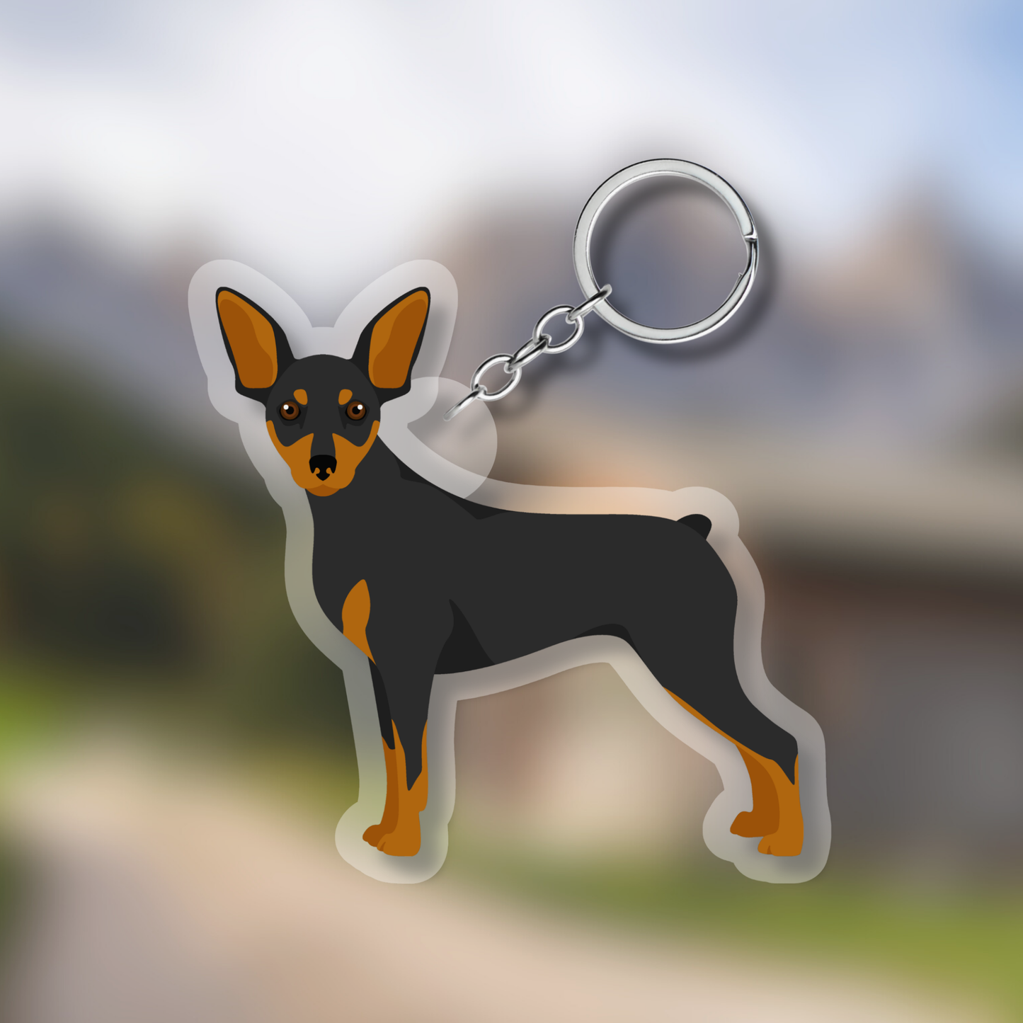 Miniature Pinscher Dog 2.5in Acrylic Keychain