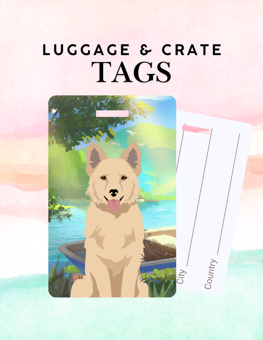 Mudi Dog Metal Luggage/ Crate Tag