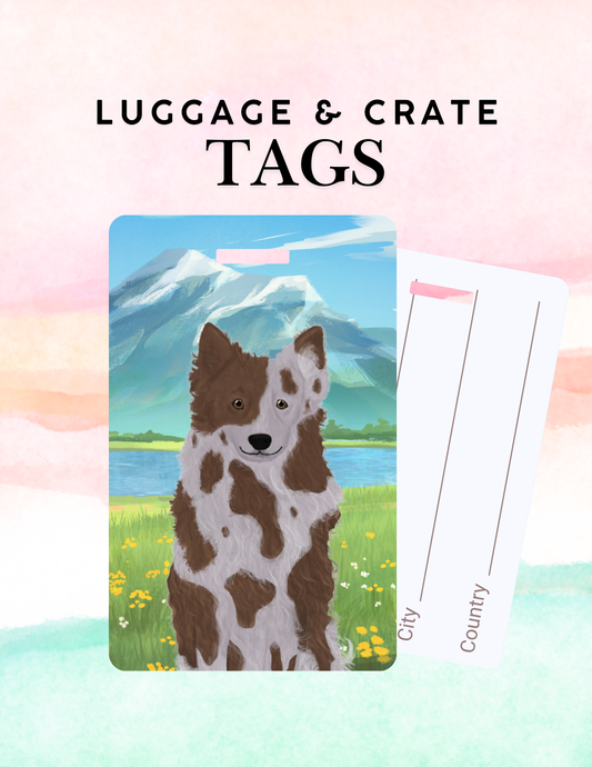 Mudi Dog Metal Luggage/ Crate Tag