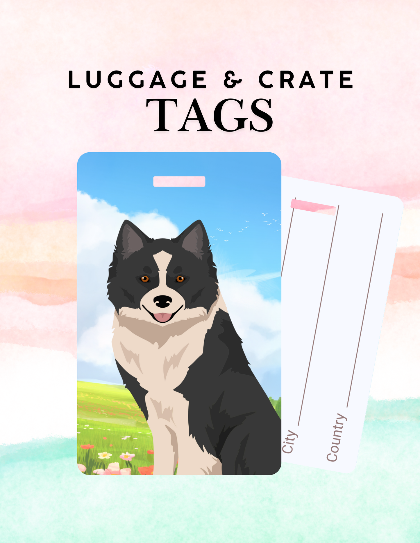 Nenets Herding Laika Dog Metal Luggage/ Crate Tag