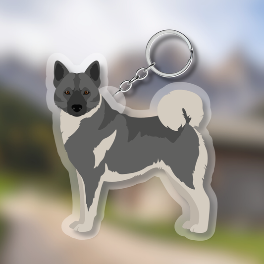 Norwegian Elkhound Dog 2.5in Acrylic Keychain