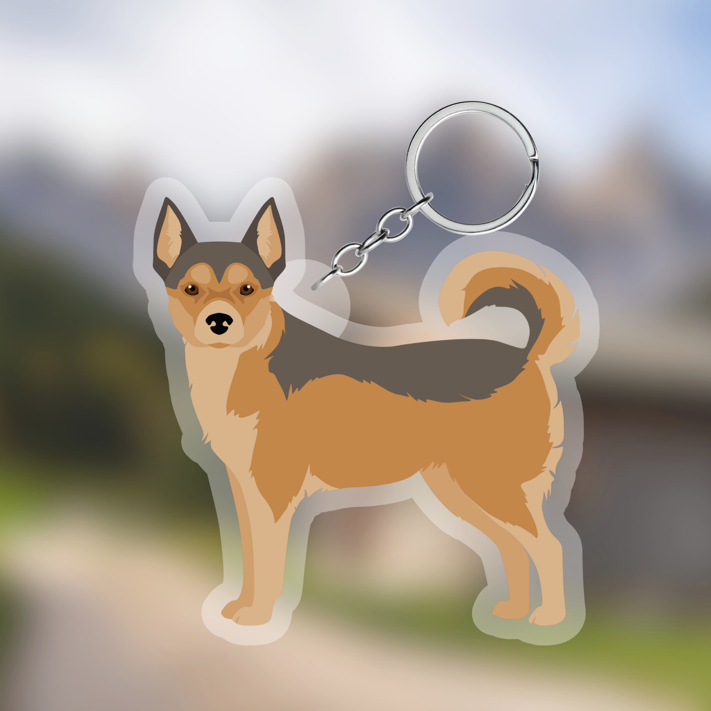 Norwegian Lundehund Dog 2.5in Acrylic Keychain