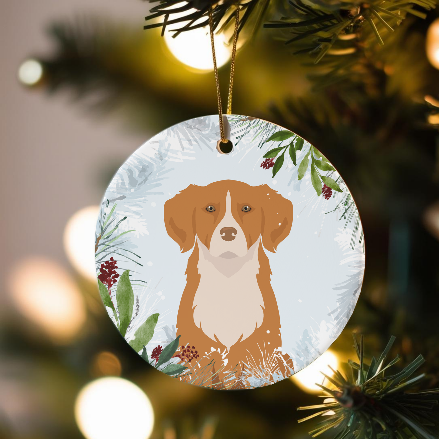 Nova Scotia Duck Tolling Retriever Dog Ceramic Christmas Ornaments