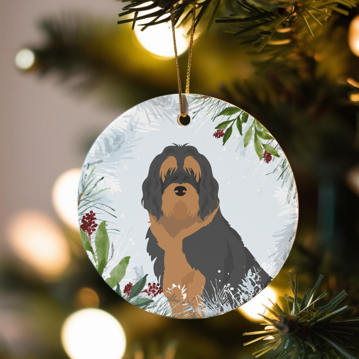 Otterhound Dog Ceramic Christmas Ornaments