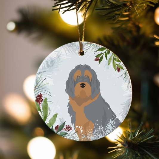 Otterhound Dog Ceramic Christmas Ornaments
