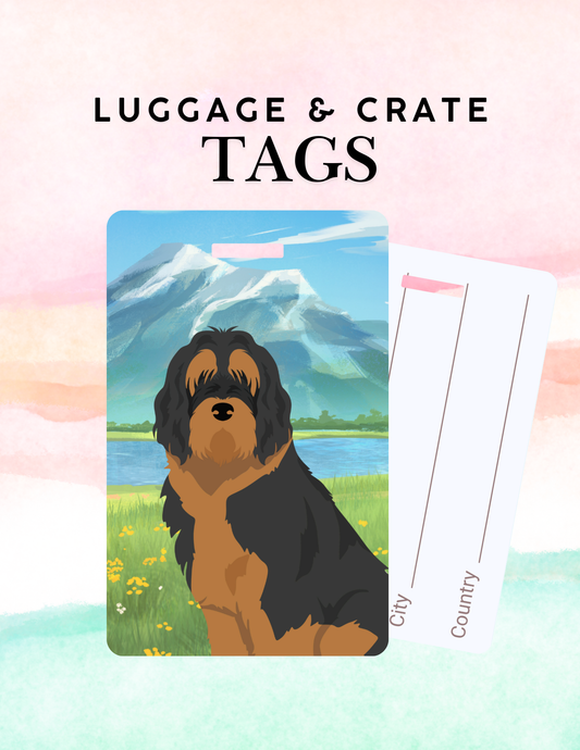 Otterhound Dog Metal Luggage/ Crate Tag