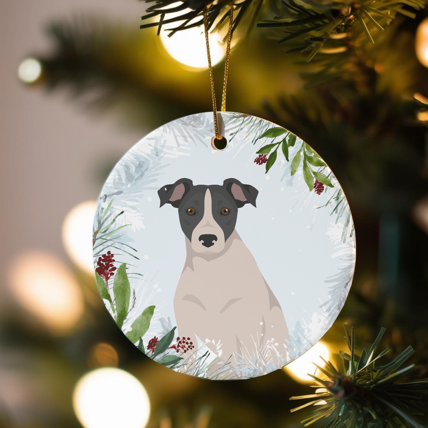 Parson Russell Terrier Dog Ceramic Christmas Ornaments