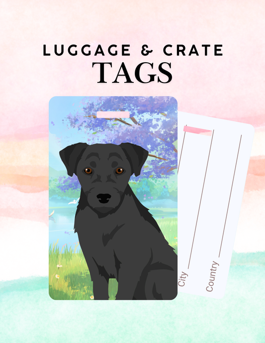 Patterdale Terrier Dog Metal Luggage/ Crate Tag