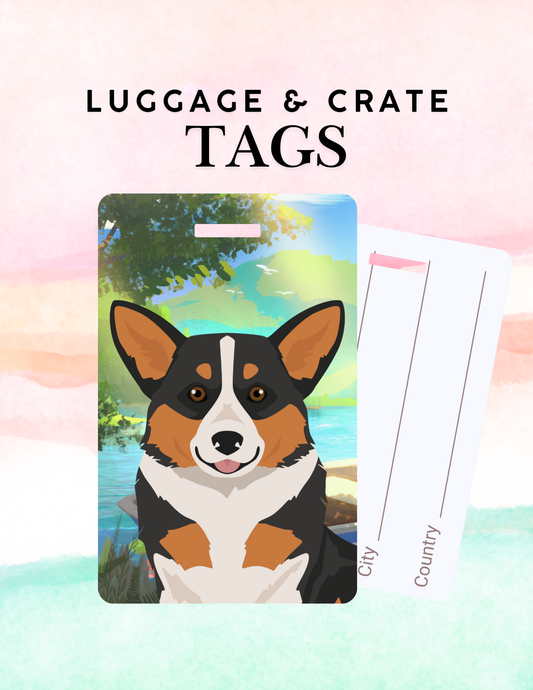 Pembroke Welsh Corgi Dog Metal Luggage/ Crate Tag