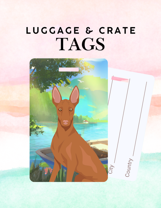 Pharaoh Hound Dog Metal Luggage/ Crate Tag