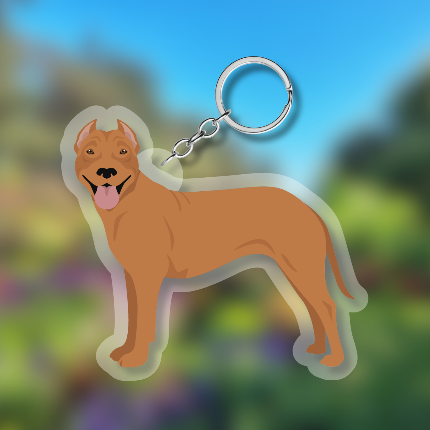 Pit Bull Dog 2.5in Acrylic Keychain