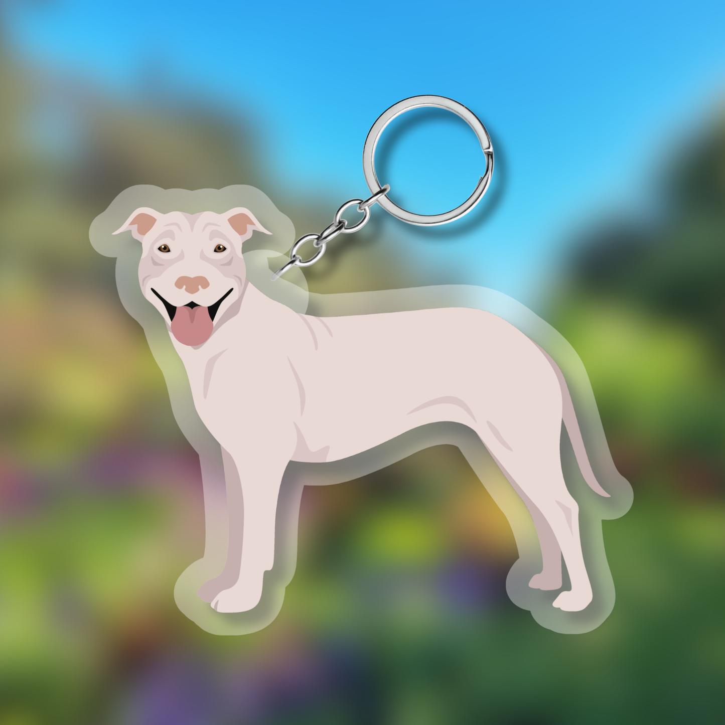 Pit Bull Dog 2.5in Acrylic Keychain