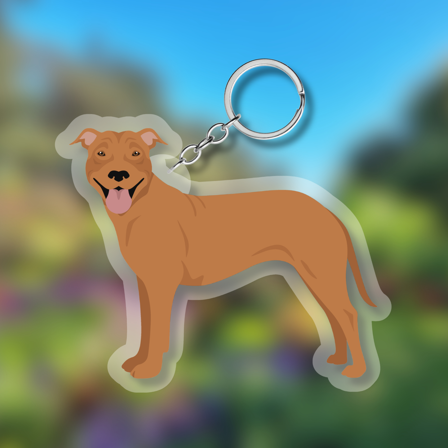 Pit Bull Dog 2.5in Acrylic Keychain