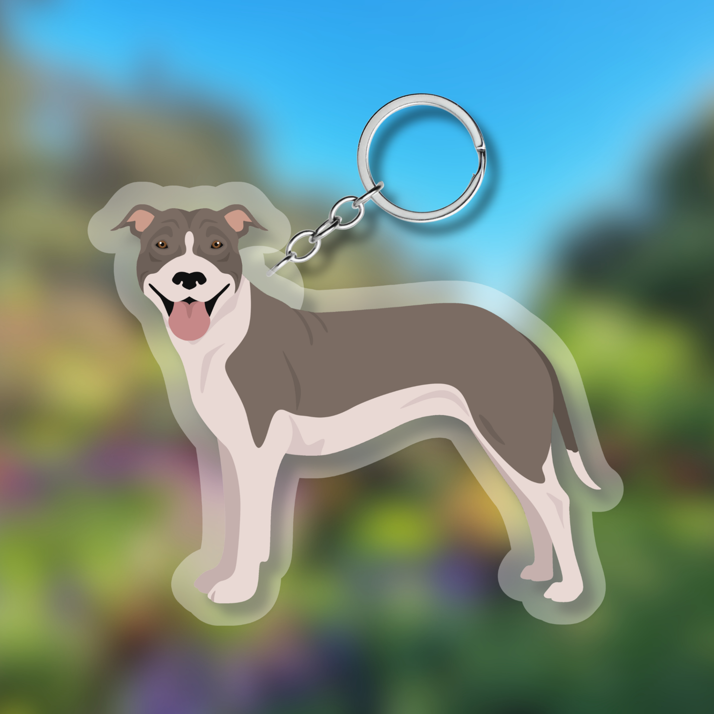 Pit Bull Dog 2.5in Acrylic Keychain