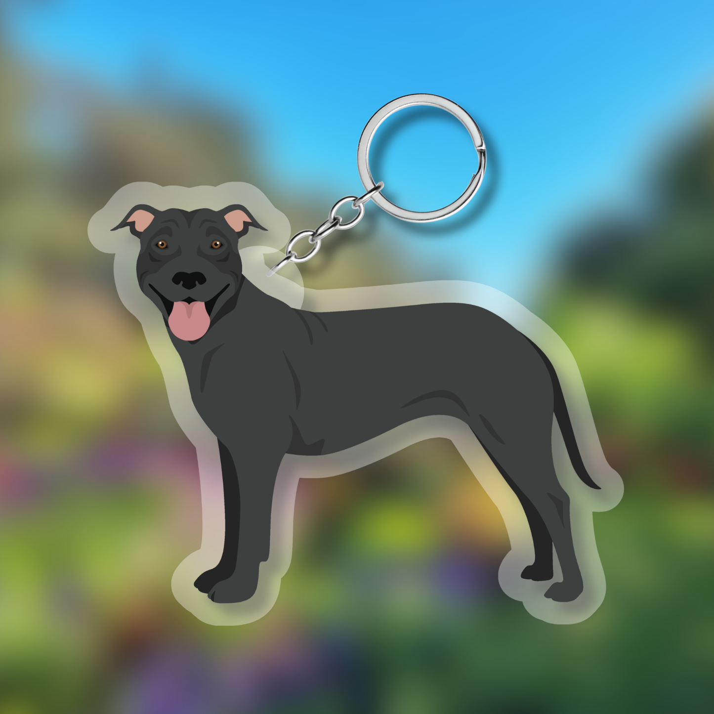Pit Bull Dog 2.5in Acrylic Keychain