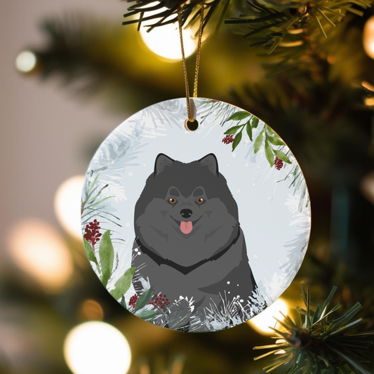 Pomeranian Dog Ceramic Christmas Ornaments